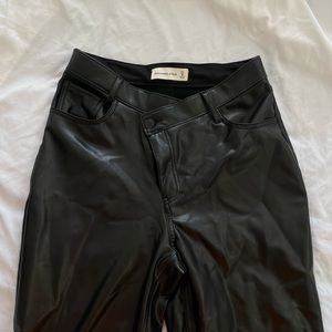 Abercrombie and Fitch straight leg leather pants